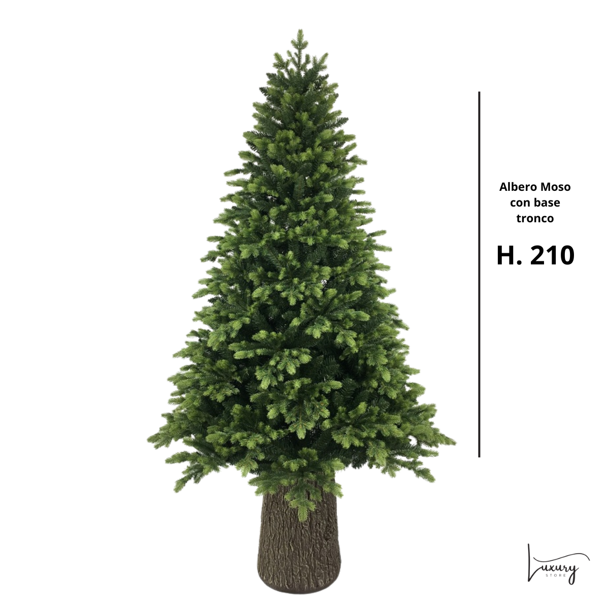 Albero di Natale Moso H. 210  con tronco con luci