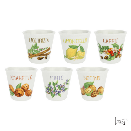 La Porcellana Bianca Set 6 Bicchierini Assortiti