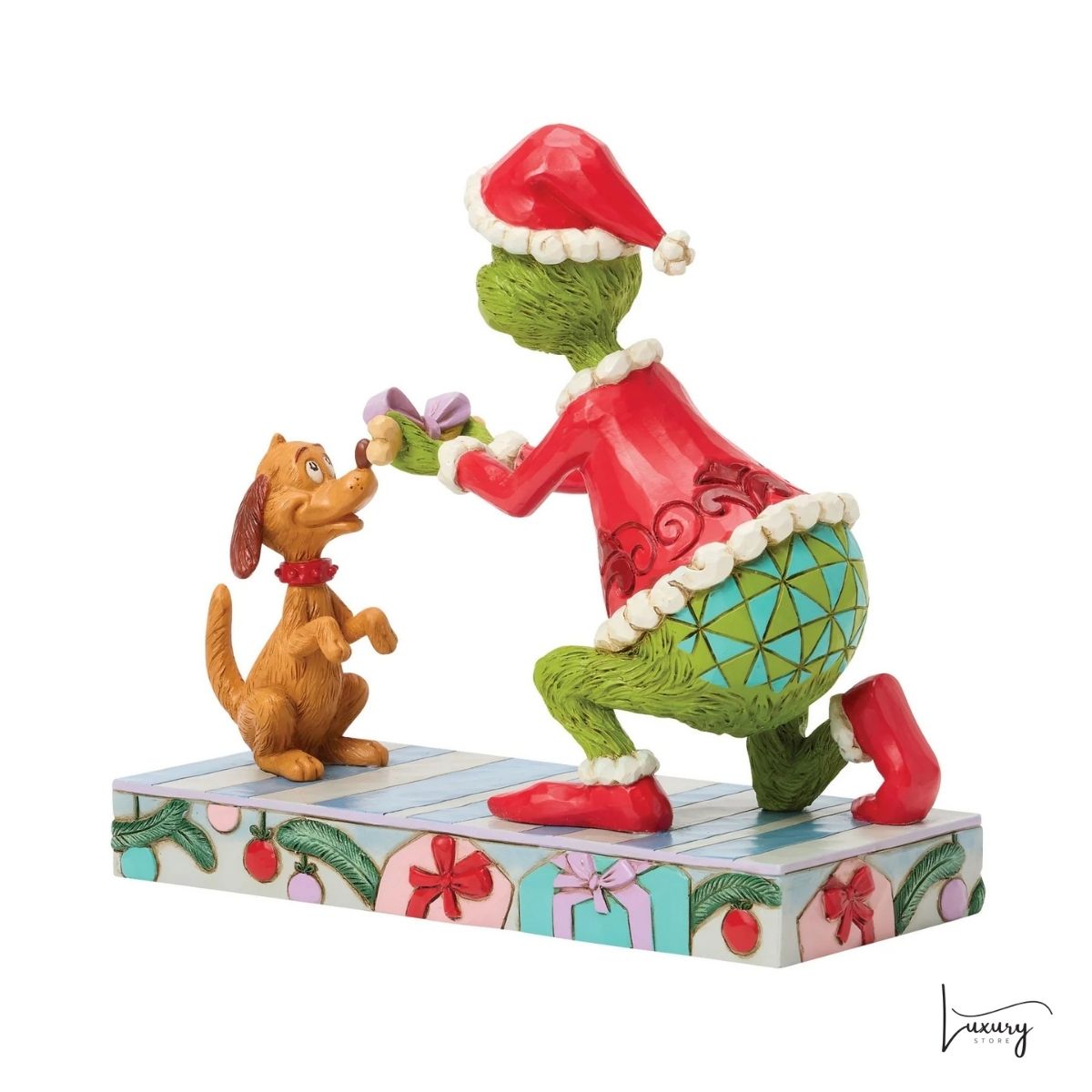 Disney Jim Shore Statuina Grinch e l'osso di Max