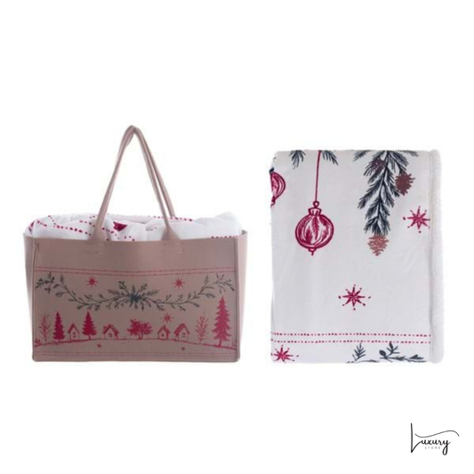 Blanc Mariclò Set Plaid con Borsa 440gsm