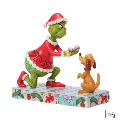 Disney Jim Shore Statuina Grinch e l'osso di Max