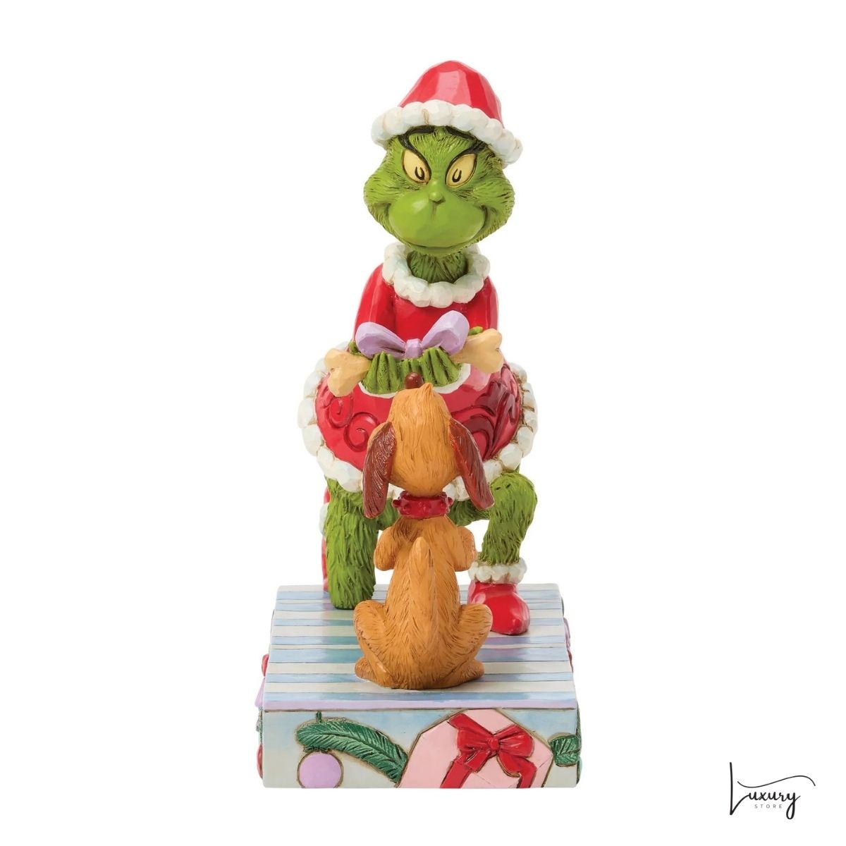 Disney Jim Shore Statuina Grinch e l'osso di Max
