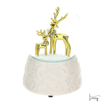 Hervit  Carillon Palla Acqua neve con Cerbiatti Oro