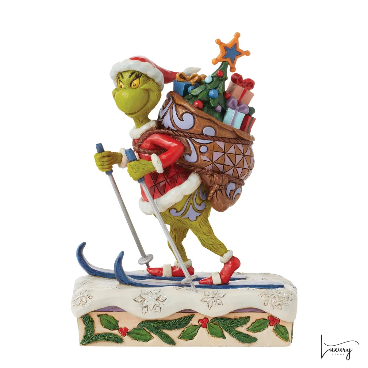 Disney Jim Shore Statuina Grinch sugli sci
