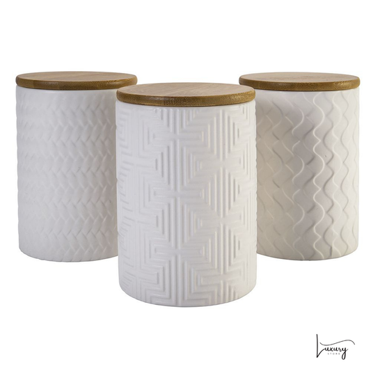 Villa D'este Shade of Shape Geometrie Set 3 Barattoli Bianchi