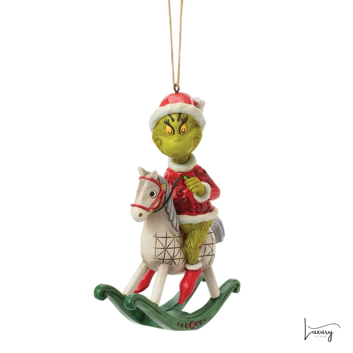 Disney Jim Shore Addobbo Grinch  con cavalluccio a dondolo