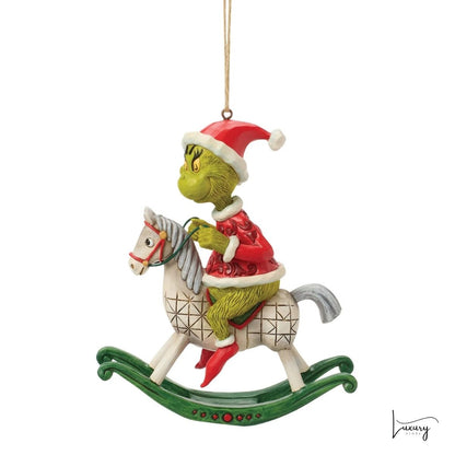 Disney Jim Shore Addobbo Grinch  con cavalluccio a dondolo