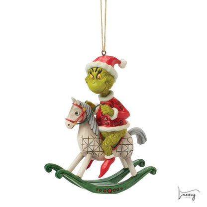 Disney Jim Shore Addobbo Grinch  con cavalluccio a dondolo