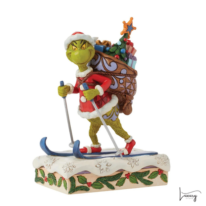 Disney Jim Shore Statuina Grinch sugli sci