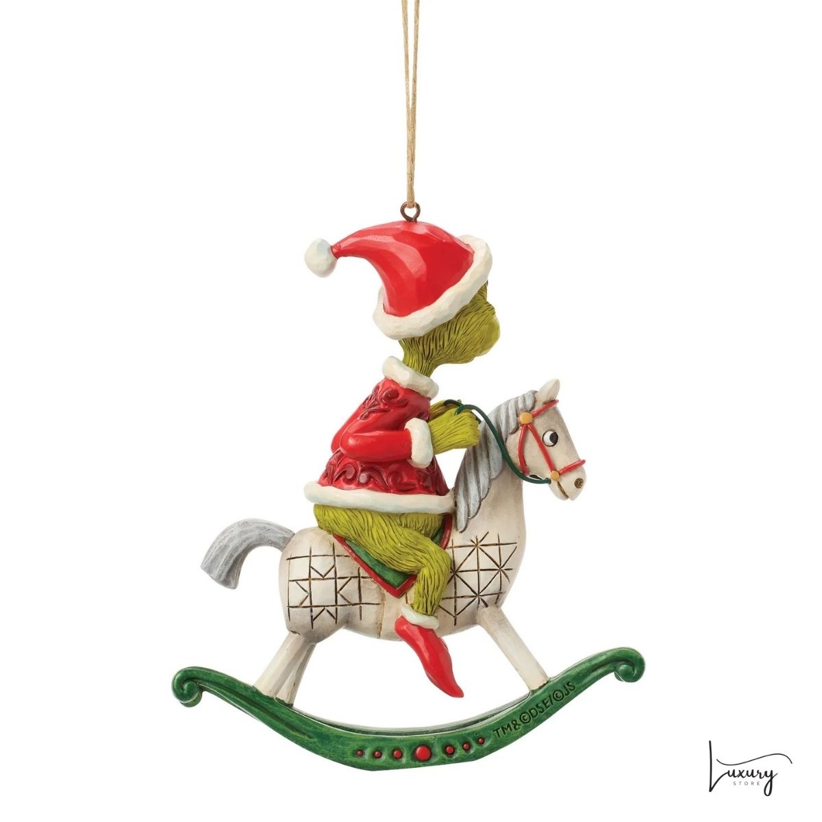 Disney Jim Shore Addobbo Grinch  con cavalluccio a dondolo