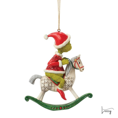 Disney Jim Shore Addobbo Grinch  con cavalluccio a dondolo