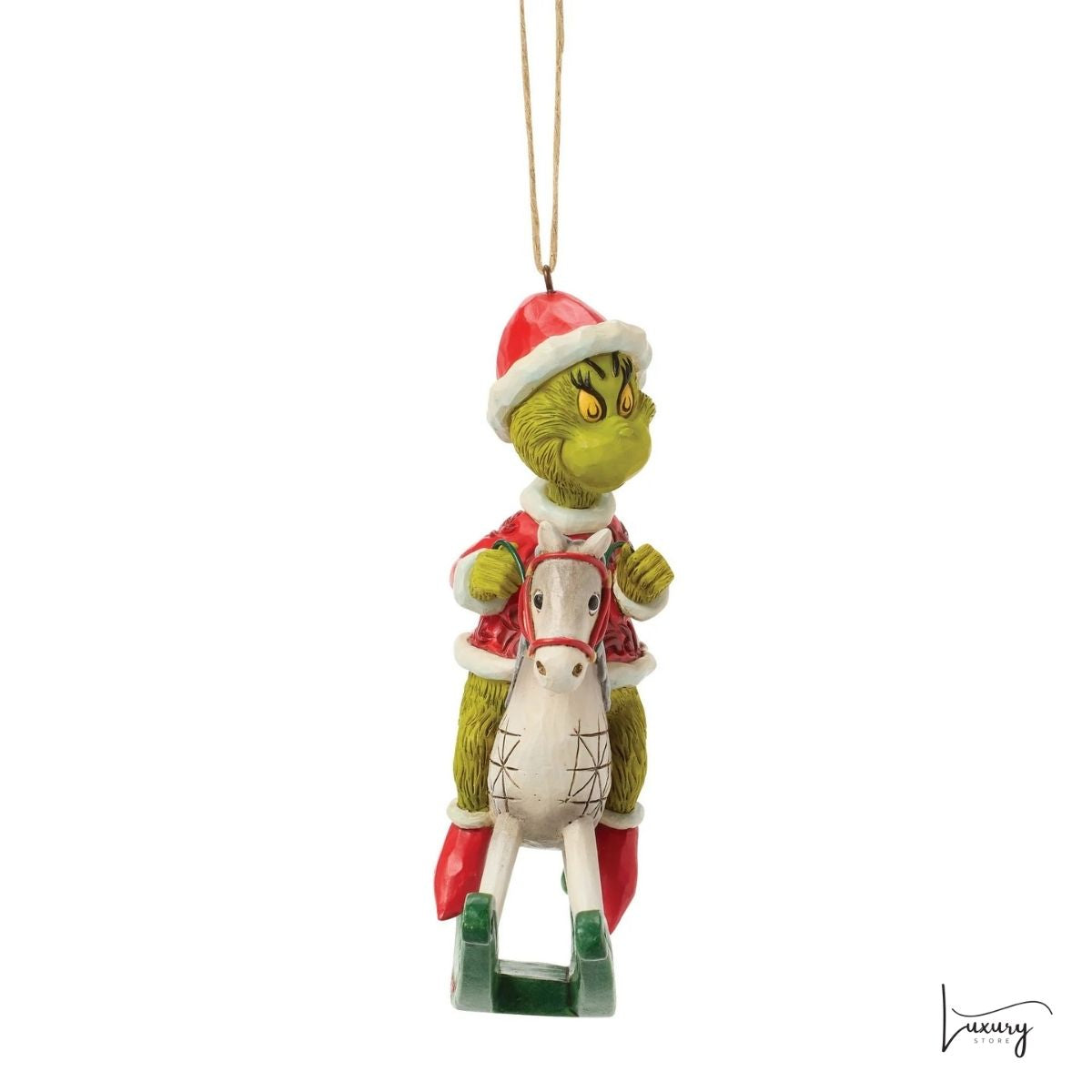 Disney Jim Shore Addobbo Grinch  con cavalluccio a dondolo