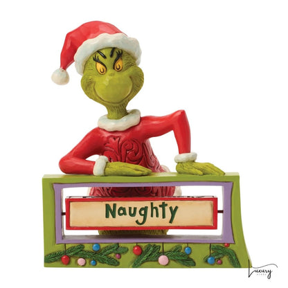 Disney Jim Shore Statuina Grinch con insegna girevole