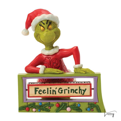 Disney Jim Shore Statuina Grinch con insegna girevole