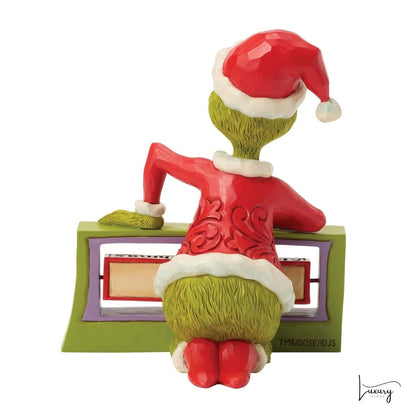 Disney Jim Shore Statuina Grinch con insegna girevole