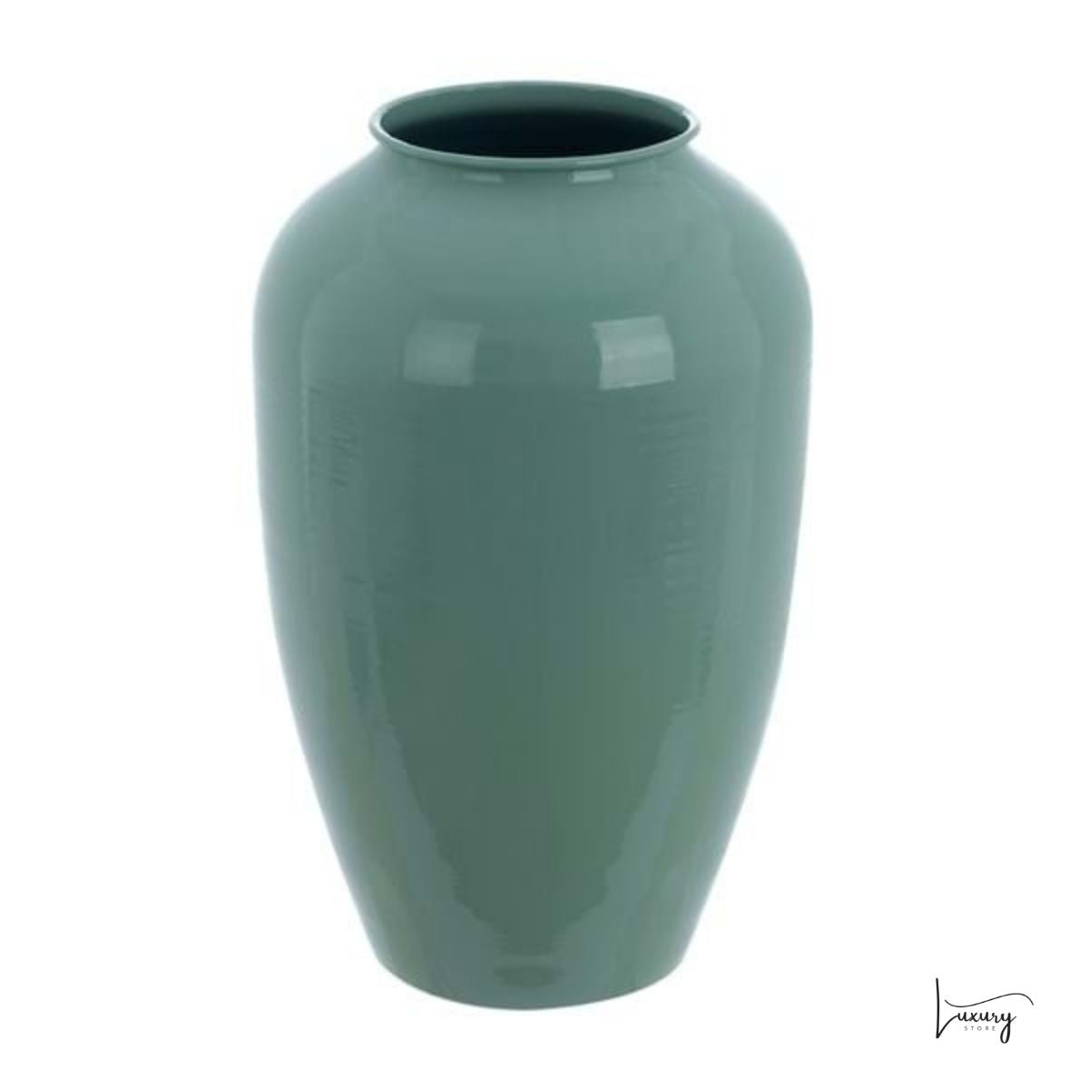 Blanc Mariclo' Vaso in metallo Turchese H. 26,5 Carmen Collection