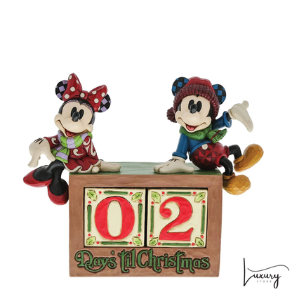 Disney Jim Shore Statuetta Countdown Natale Topolino e Minnnie