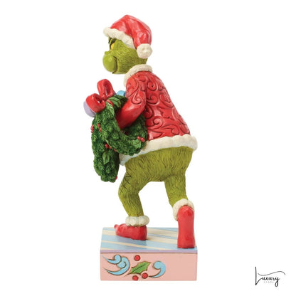 Disney Jim Shore Statuina Grinch con ghirlande natalizie