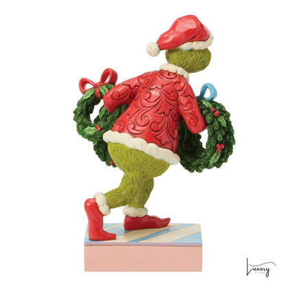 Disney Jim Shore Statuina Grinch con ghirlande natalizie
