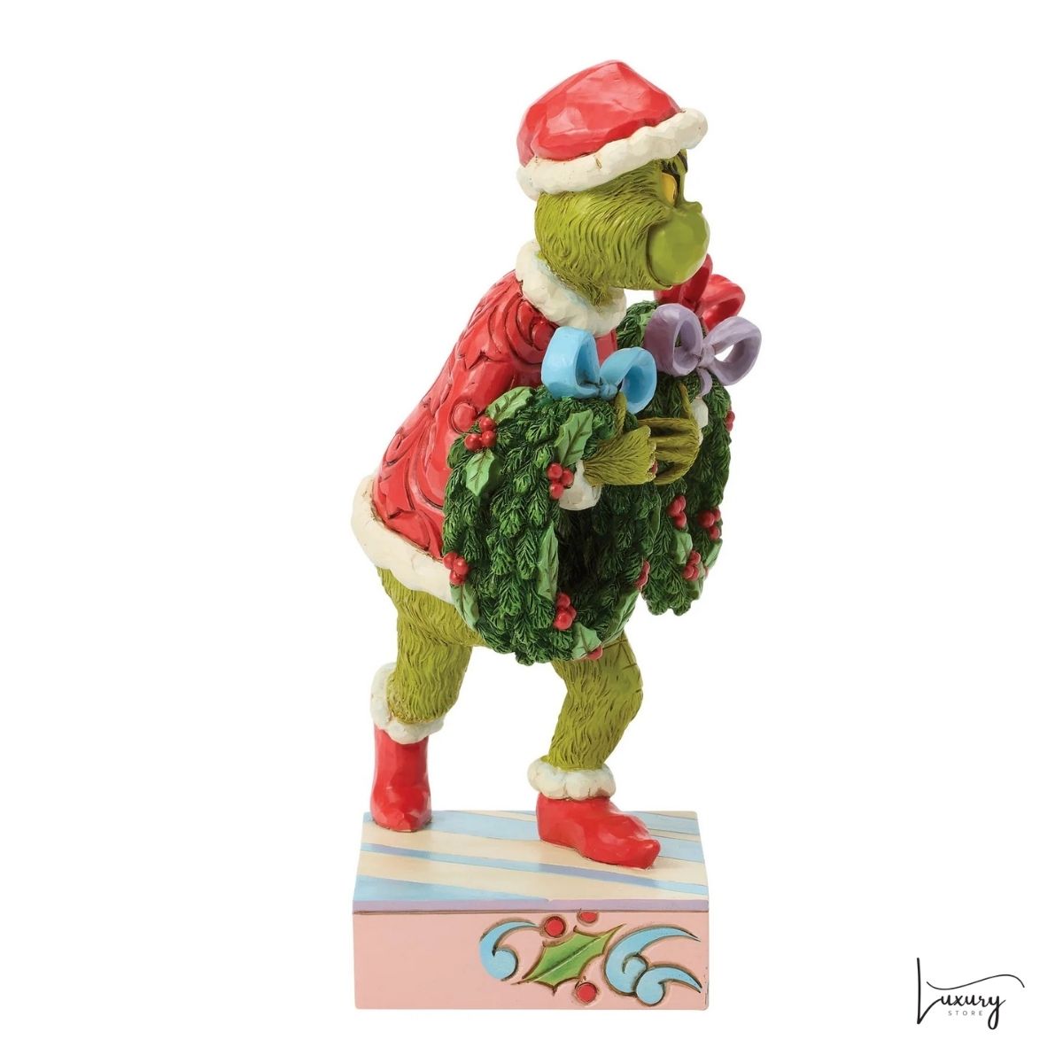 Disney Jim Shore Statuina Grinch con ghirlande natalizie