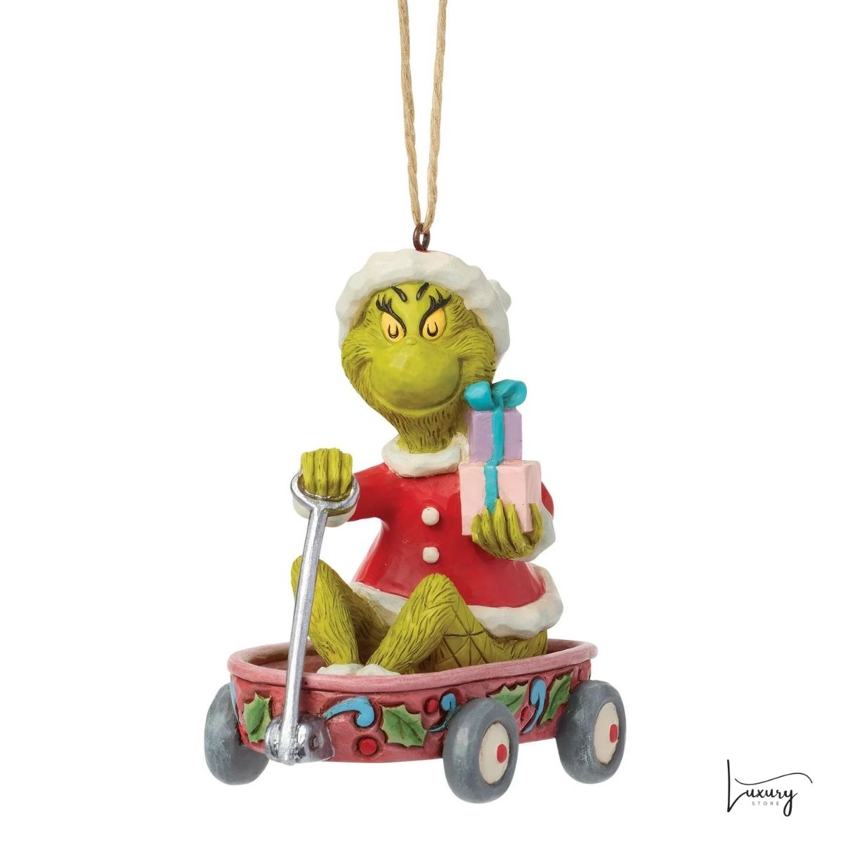 Disney Jim Shore Addobbo Grinch  con carretto dei regali