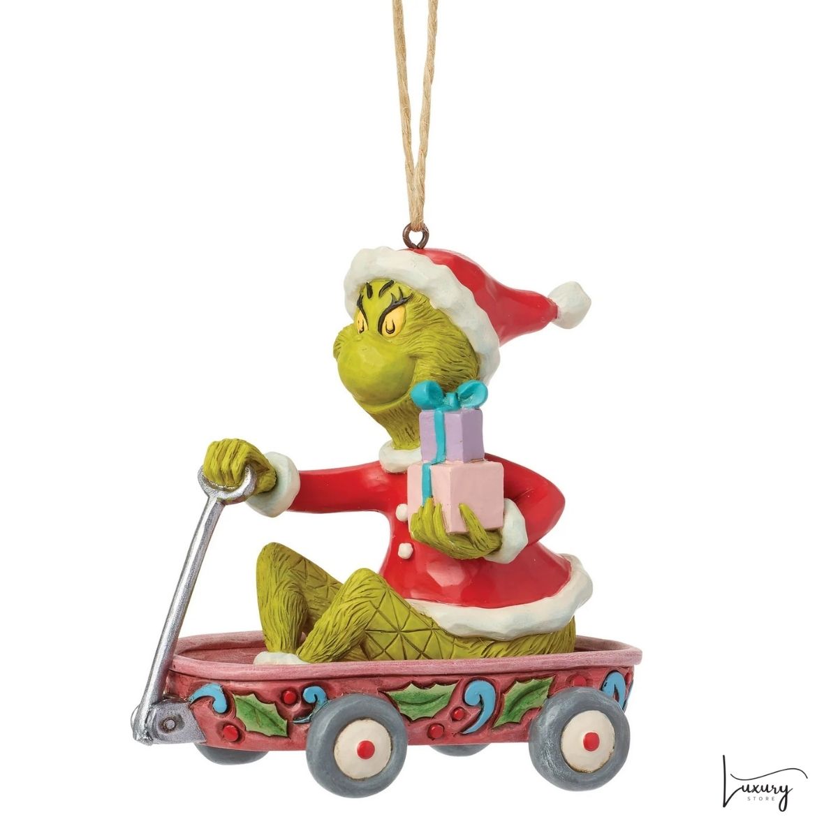 Disney Jim Shore Addobbo Grinch  con carretto dei regali