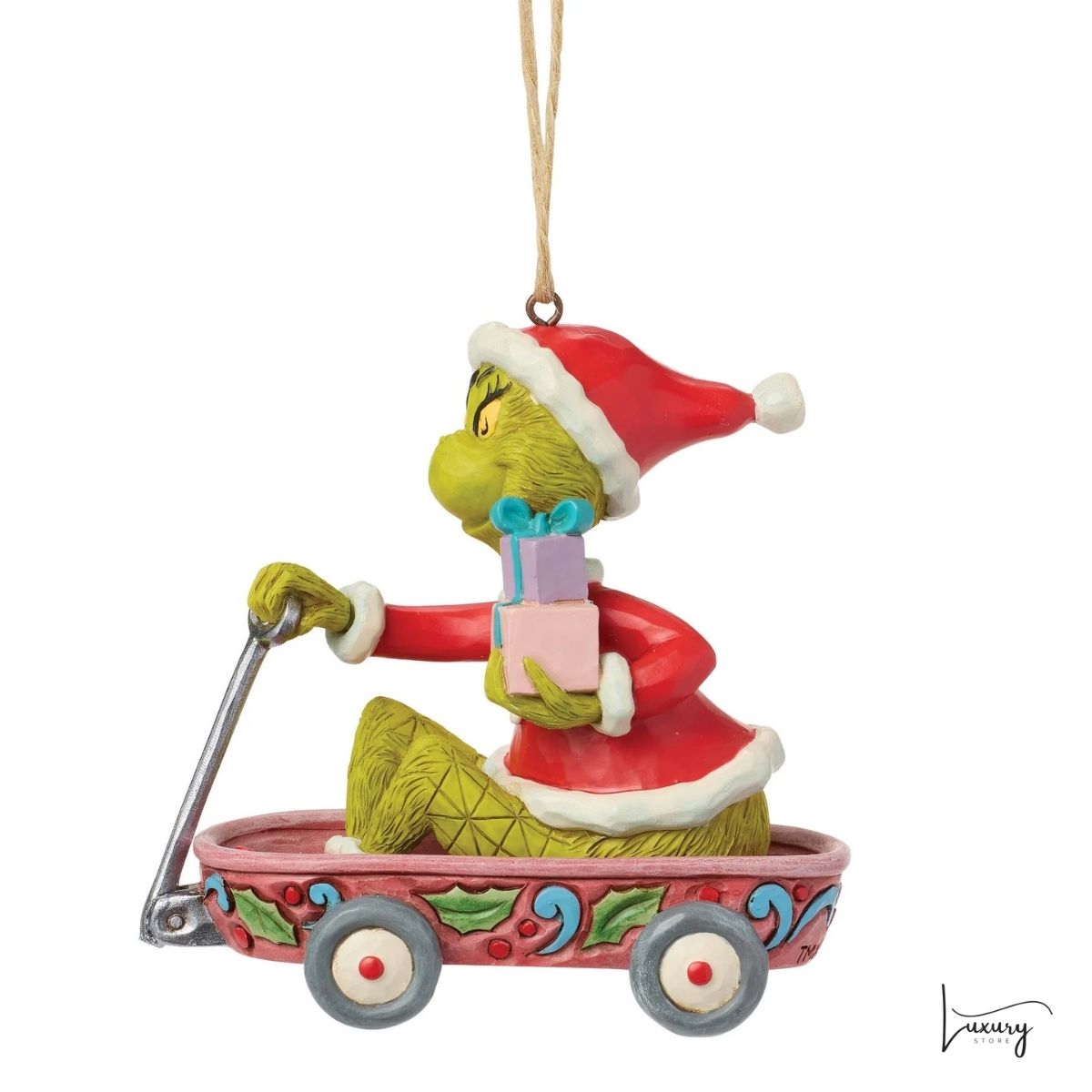 Disney Jim Shore Addobbo Grinch  con carretto dei regali