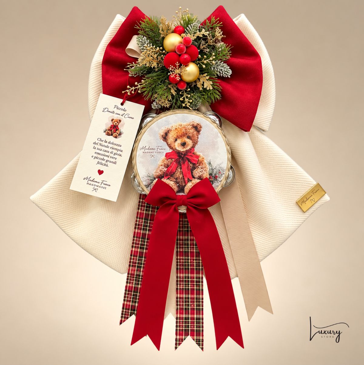 Madame Fioccò Fiocco Dolce Teddy cm 40