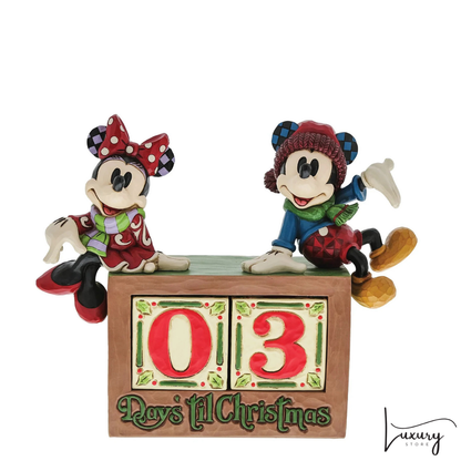 Disney Jim Shore Statuetta Countdown Natale Topolino e Minnnie