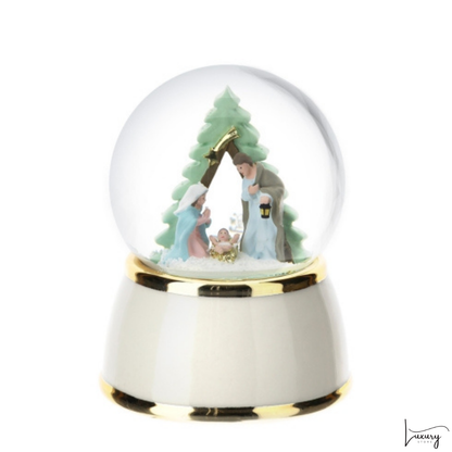 Hervit Palla acqua/neve in resina Con Sacra Famiglia