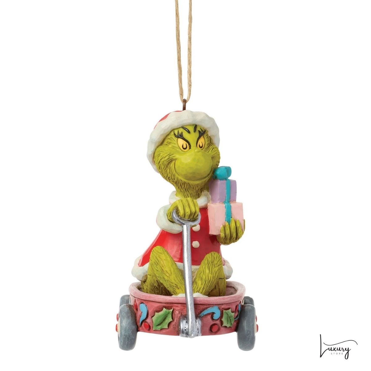 Disney Jim Shore Addobbo Grinch  con carretto dei regali