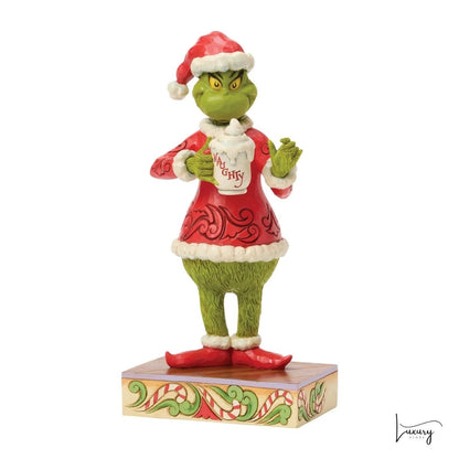 Disney Jim Shore Statuina Grinch con tazza HOT CHOCOLATE
