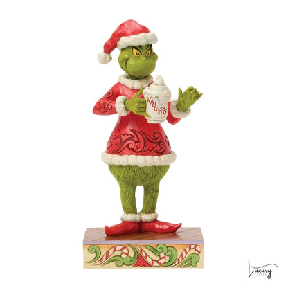 Disney Jim Shore Statuina Grinch con tazza HOT CHOCOLATE