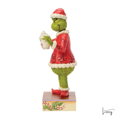 Disney Jim Shore Statuina Grinch con tazza HOT CHOCOLATE