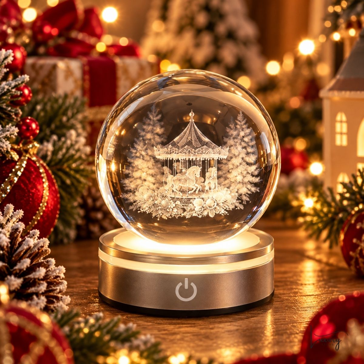 Hervit  Sfera crystal §planet con luce led diametro 6 cm